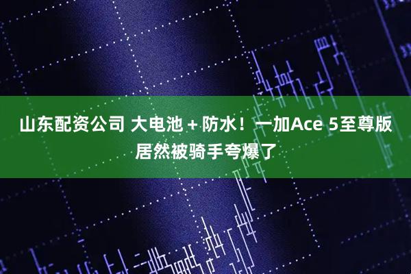 山东配资公司 大电池＋防水！一加Ace 5至尊版居然被骑手夸爆了